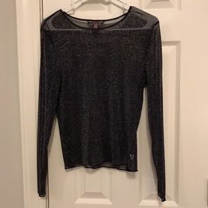 Victoria’s Secret | Sheer Black Metallic Top